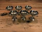 6 vintage roestvrijstalen ijscoupes, Overige materialen, Gebruikt, Overige typen, Ophalen of Verzenden