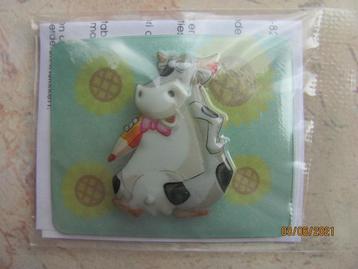 NIEUW in verpakking 1 x 3D Sticker KOE kunststof reliëf 4 cm beschikbaar voor biedingen