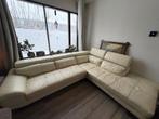 Beige leren hoekbank - Weg wegens interieurverandering, Ophalen, Gebruikt, Leer