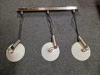 Hanglamp rvs met Halogeen verlichting, Ophalen, Zo goed als nieuw, Glas, 50 tot 75 cm