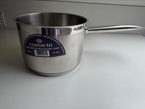 Professionele RVS Steelpan – Contacto – 4L, Huis en Inrichting, Keuken | Potten en Pannen, Nieuw, Rvs, Inductieplaat, Keramische plaat