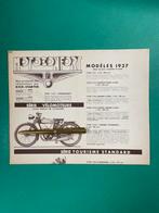 Motobécan Motorcycle Sales Sheet 1937 FRA (Origineel), Ophalen of Verzenden, Motoren