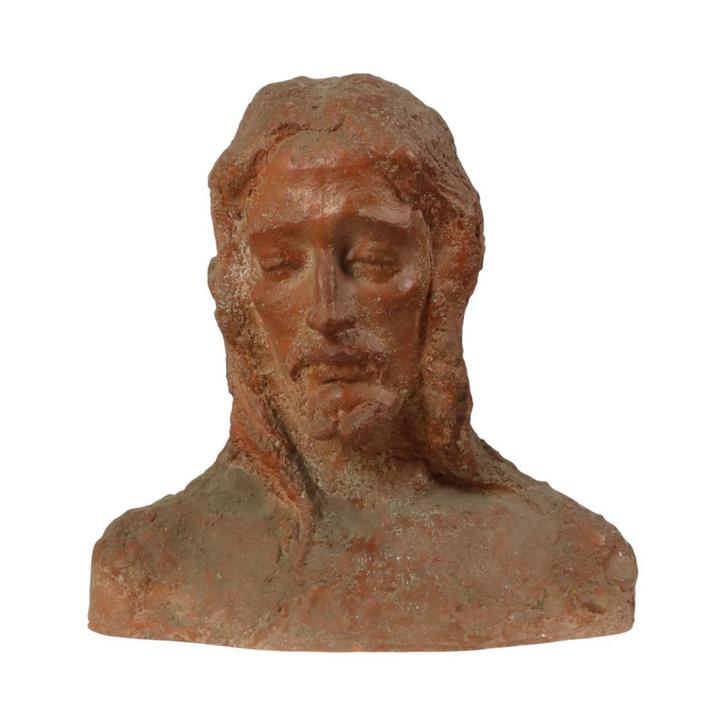 Oude Abstracte Terracotta Buste Christus Levensgroot, Antiek en Kunst, Kunst | Beelden en Houtsnijwerken, Ophalen of Verzenden