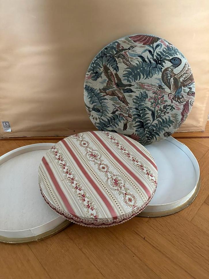 Brocante franse stoffen dozen, Antiek en Kunst, Curiosa en Brocante, Ophalen of Verzenden