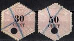Nederland Telegramzegels nr. 8-9 gestempeld, Postzegels en Munten, Postzegels | Nederland, Ophalen of Verzenden, T/m 1940, Gestempeld