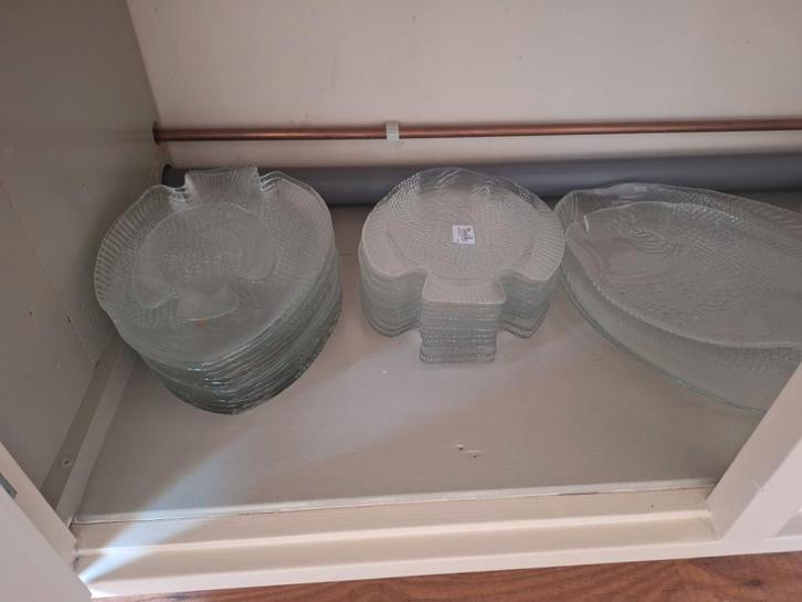 Glazen Borden Set, Huis en Inrichting, Keuken | Servies, Gebruikt, Bord(en), Effen, Glas, Ophalen