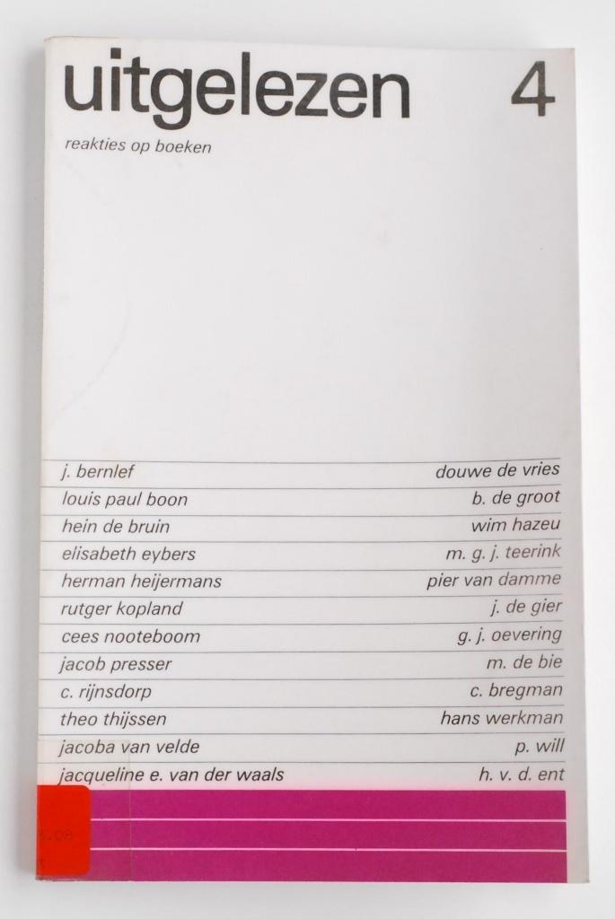 Uitgelezen 4 - Reakties op boeken (1979), Boeken, Literatuur, Gelezen, Nederland, Verzenden