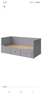 IKEA Hemnes Bedbank Lichtgrijs 80x200, Huis en Inrichting, Slaapkamer | Bedden, Ophalen, Eenpersoons, Scandinavisch, Zo goed als nieuw