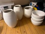 Bloempotten serie kleur Wit, Huis en Inrichting, Woonaccessoires | Vazen, Ophalen, Wit, Aardewerk of Porselein, Zo goed als nieuw