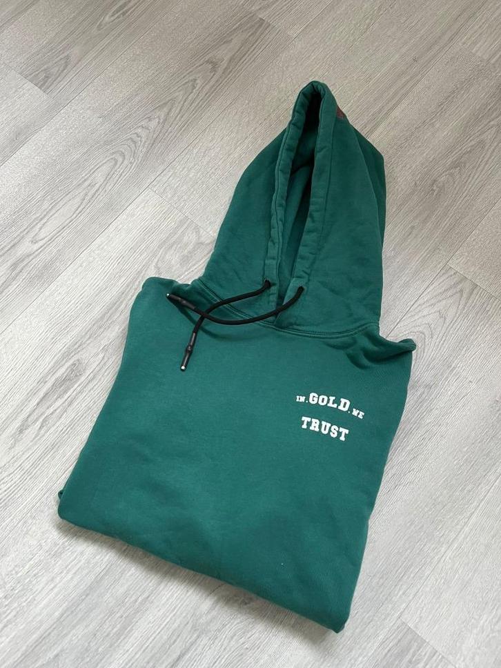 In gold we trust hoodie, Kleding | Heren, Truien en Vesten, Zo goed als nieuw, Maat 46 (S) of kleiner, Groen, Ophalen of Verzenden