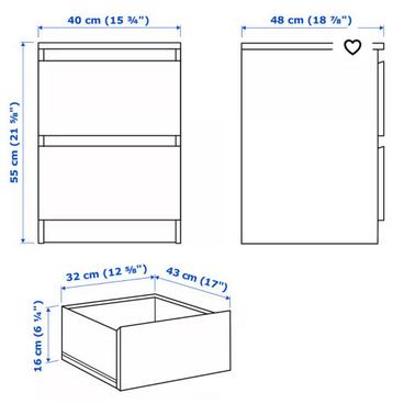 Ikea Malm nachtkastje - donkerbruin/zwart - afbeelding 8