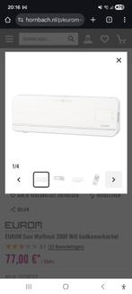 Eurom Sani-Wallheat Wifi Badkamerkachel Keramisch 2000 Watt, Doe-het-zelf en Verbouw, Verwarming en Radiatoren, 30 tot 80 cm, Ophalen of Verzenden