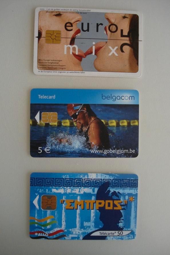 3 aparte telefoonkaarten 1x Belgisch 1x Nederlands 1x Frans, Verzamelen, Telefoonkaarten, Ophalen of Verzenden