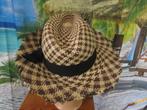 panama straw hat 2 tones bohemian ongev. 54 cm Sensi Studio, 55 cm (S, 6⅞ inch) of minder, Hoed, Ophalen of Verzenden, Sensi studio