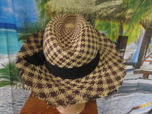 panama straw hat 2 tones bohemian ongev. 54 cm Sensi Studio, Kleding | Dames, Hoeden en Petten, Gedragen, Hoed, 55 cm (S, 6⅞ inch) of minder