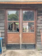 Gratis!!! Hardhouten deuren compleet met kozijn, Doe-het-zelf en Verbouw, Deuren en Horren, Ophalen, Gebruikt, Garagedeur, Hout