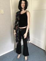 Vintage broek met brede ceintuur, Zwart, Ophalen of Verzenden, Zo goed als nieuw, Maat 36 (S)