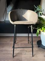 Antraciet (grijs) barkruk 2x, Huis en Inrichting, Barkrukken, Met voetsteun, 60 tot 90 cm, Leer, Ophalen of Verzenden