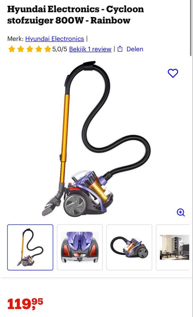 Hyundai Cycloon Stofzuiger 800W - Nieuw, Witgoed en Apparatuur, Stofzuigers, Nieuw, Stofzuiger, Minder dan 1200 watt, Reservoir