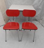 Vintage Boho Rockabilly Rode Brabantia stoelen., Huis en Inrichting, Stoelen, Gebruikt, Twee, Ophalen of Verzenden, Vintage Boho Rockabilly