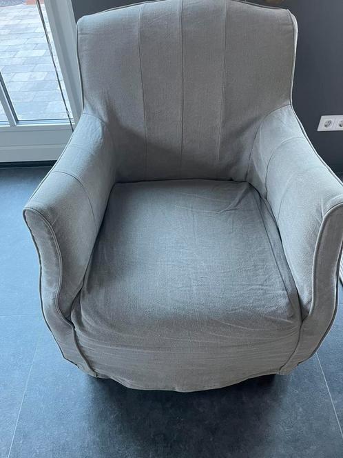 Mooie Riviera Maison fauteuil linnen losse hoes, Huis en Inrichting, Fauteuils, Zo goed als nieuw, 50 tot 75 cm, 75 tot 100 cm
