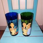 Disney pocahontas glazen 2 stuks, Ophalen, Overige figuren, Zo goed als nieuw, Servies