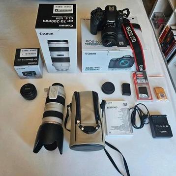 Canon 90D + 70-200mm 2.8 + 50mm 1.8 + 18-55mm  beschikbaar voor biedingen