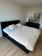 Stijlvol zwart bed met comfortabele matras 180x200, Ophalen, Gebruikt, Zwart, Tweepersoons