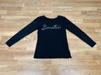 Shirt lange mouwen Benetton maat M, Maat 38/40 (M), Benetton, Zwart, Ophalen of Verzenden