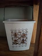 Retro Vierkante Emmer met Decoratie, Ophalen of Verzenden
