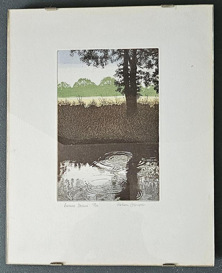 Graham Evernden (1947) 'Buiten Stroom', Antiek en Kunst, Kunst | Etsen en Gravures, Ophalen of Verzenden