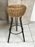 Rohe Noordwolde kruk barkruk rotan vintage 1960s, Ophalen, Metaal, Gebruikt, 60 tot 90 cm
