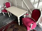 Romantische fauteuiltjes en tafel, rose/wit, Ophalen, Gebruikt, Tafel(s) en Stoel(en)