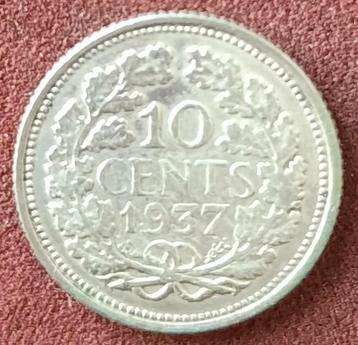 Zilveren 10 cent munt uit 1937 beschikbaar voor biedingen