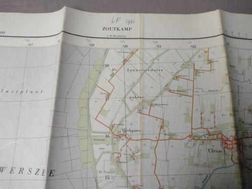 6 F Zoutkamp Ulrum Munnekezijl Plattegrond 1961, Antiek en Kunst, Kunst | Litho's en Zeefdrukken, Ophalen of Verzenden