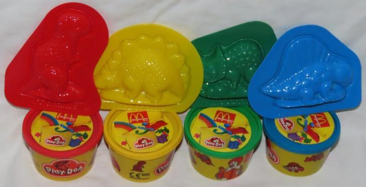 Vintage mcdonalds happy meal dinosaurs Play-doh set 1994, Verzamelen, Poppetjes en Figuurtjes, Gebruikt, Verzenden