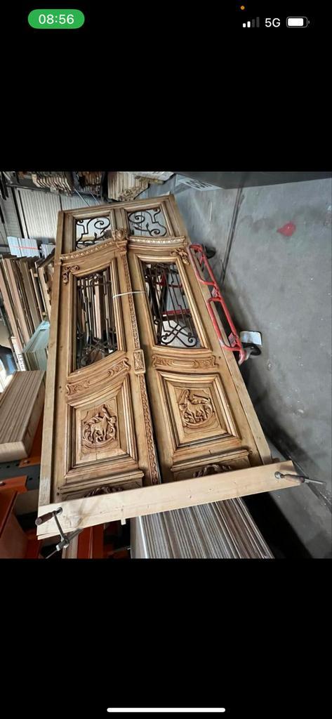 Antieke dubbele deur 155x340 €1500,-, Doe-het-zelf en Verbouw, Deuren en Horren, Ophalen