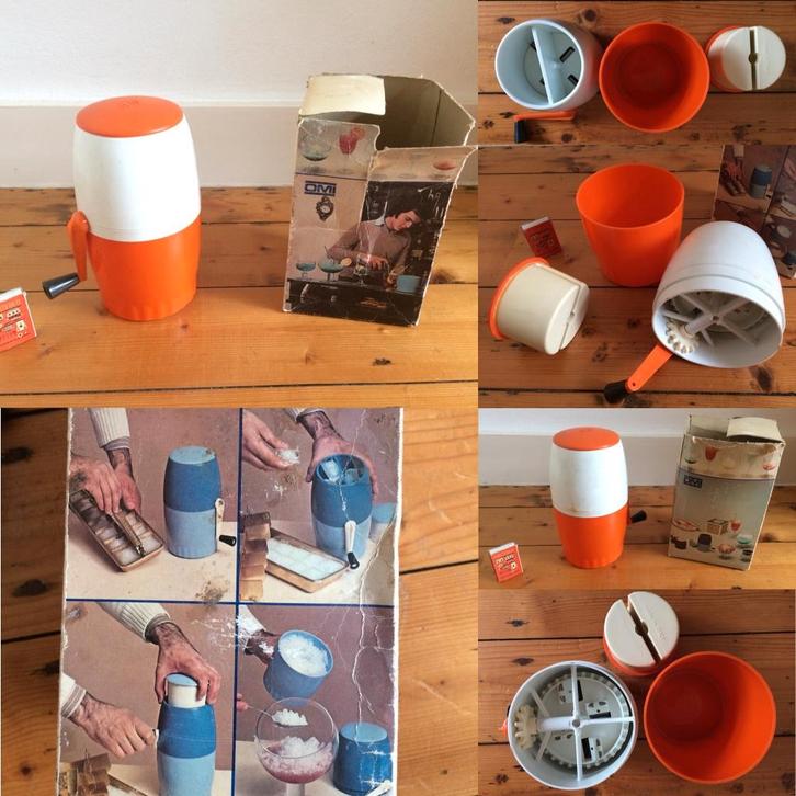 Oranje ice ijs crusher vergruizer in doos vintage jaren 70, Huis en Inrichting, Keuken | Keukenbenodigdheden, Zo goed als nieuw
