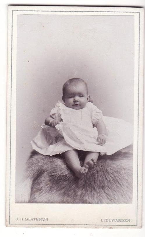 CDV baby door J.H. Slaterus Leeuwarden / oude foto, Verzamelen, Foto's en Prenten, Gebruikt, Foto, Kind, Voor 1940, Verzenden