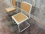 Marcel Breuer B32 Cesca 70s eetkamerstoel rotan wit, Huis en Inrichting, Stoelen, Ophalen, Kunststof, Wit, Zo goed als nieuw