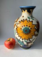 Oude platelen vaas Plazuid Gouda, decor Bianca, Ophalen of Verzenden