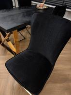 Luxe Eettafelset Zwart Visgraat & Gouden Onderstel, Huis en Inrichting, Tafels | Eettafels, Ophalen, Nieuw, 50 tot 100 cm, Vier personen