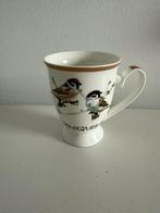 Beker/Mok op voet Hollandse vogels “Ringmus” van Elles 11cm, Huis en Inrichting, Keuken | Servies, Ophalen of Verzenden, Zo goed als nieuw