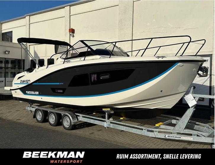 QUICKSILVER 875 sundeck met 2x Mercury F250 V8 / JPO / Airco, Watersport en Boten, Vis- en Consoleboten, Gebruikt, 70 pk of meer