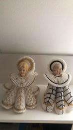 Kerstengelen, handgemaakt, met porseleinen hoofdjes, Ophalen of Verzenden, Zo goed als nieuw, Beeldje, Overige merken