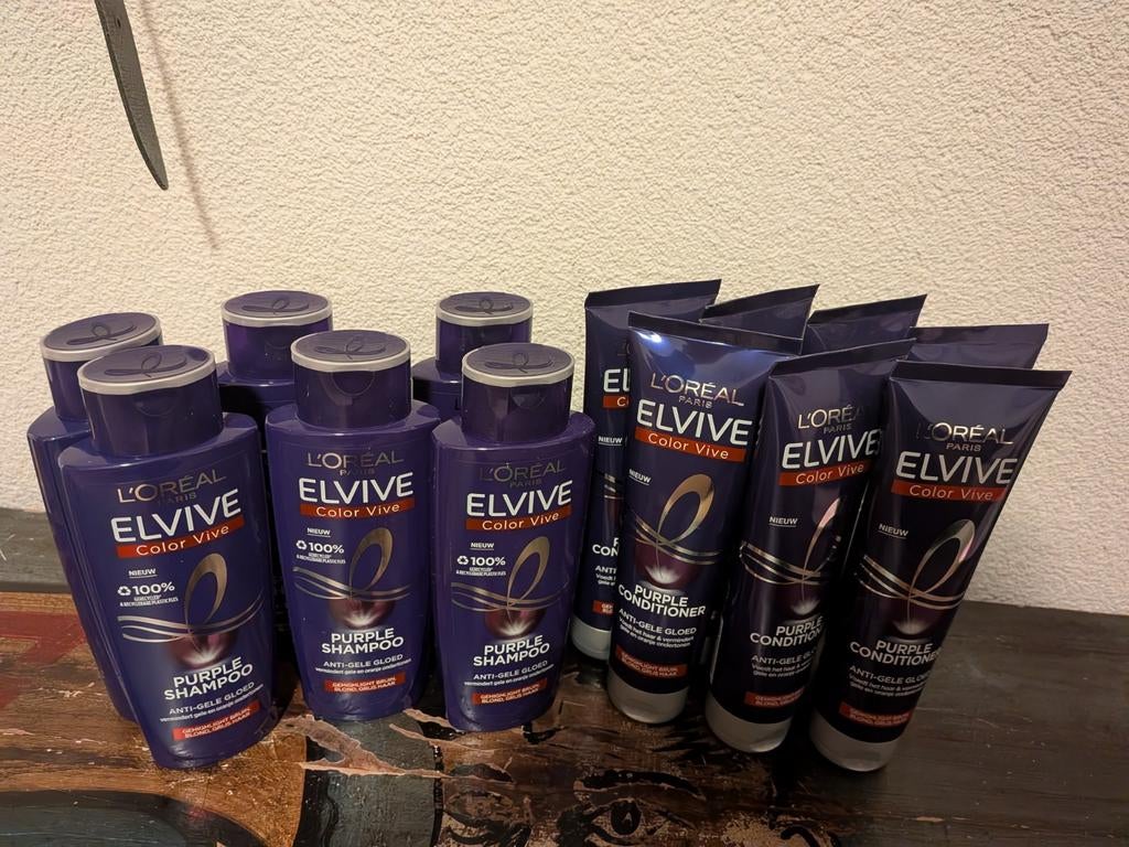 Elvive Zilver Shampoo (6x) & Conditioner (7x), Ophalen of Verzenden, Nieuw, Bad & Douche