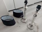 Te koop: Zara Home Lamp, kleur blauw velour, Huis en Inrichting, Lampen | Tafellampen, Ophalen, Zie foto, 50 tot 75 cm, Metaal