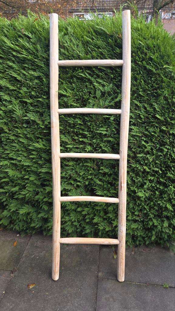 Sierladder Hout - Zware Kwaliteit, Doe-het-zelf en Verbouw, Ladders en Trappen, Zo goed als nieuw, Ladder, Minder dan 2 meter