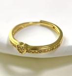 Goudkleurige Ring met Diamantjes incl. GRA Certificering, Overige materialen, Nieuw, Ophalen of Verzenden, 17 tot 18