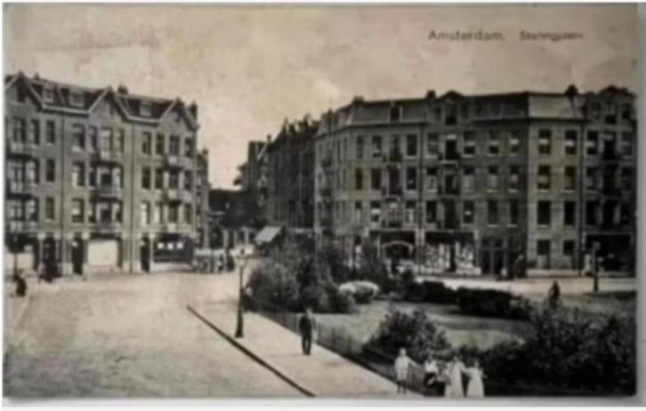 Oude Briefkaart Amsterdam - Staringplein (1914), Verzamelen, Ansichtkaarten | Nederland, Gelopen, Noord-Holland, Voor 1920, Ophalen of Verzenden